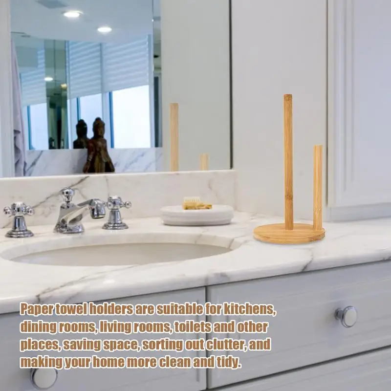 Paper Towel Holder Paper Towel Rack Tissue Holder Kitchen Roll Paper Towel Holder Tissue Vertical Stand Freestanding Paper Towel Roll Stand Rack Kitchen Accessories