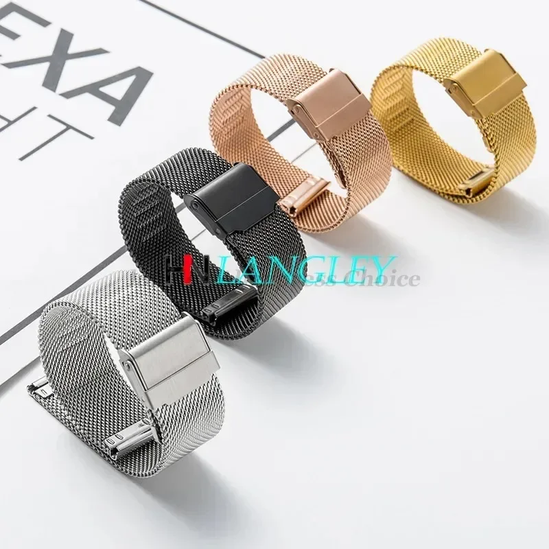 Sleek Milanese Loop Stainless Steel Watch Strap - Multiple Width Options