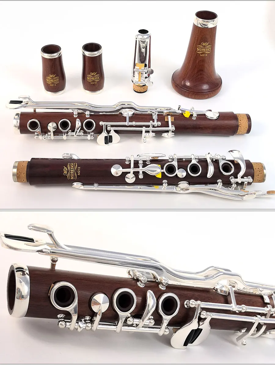 Description Picture 2 of itemMORESKY Oehler German System Klarinette G Tune Redwood Mopane Clarinet Silver Plated 20 Keys M212