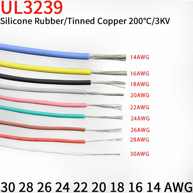 Fil de cuivre flexible en silicone souple, câble électronique LED bricolage