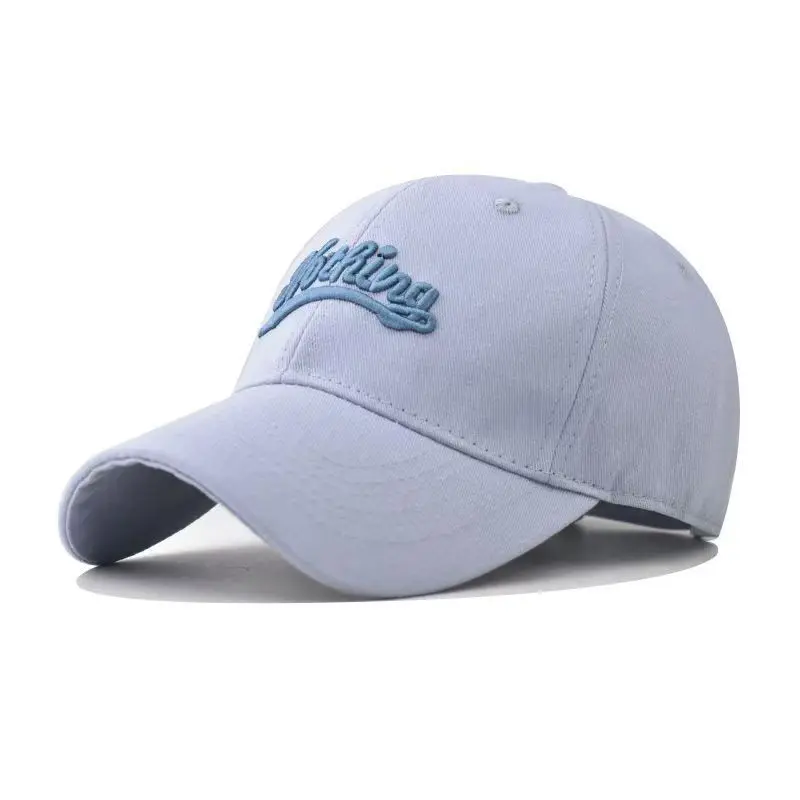 1 Stück Baseballkappe mit Buchstaben-Stickerei für Damen, Oversize-Snapback-Mütze mit breiter Krempe, Outdoor-Sonnenschutz-Schirmmütze, einfarbige Visiere – Detail 7