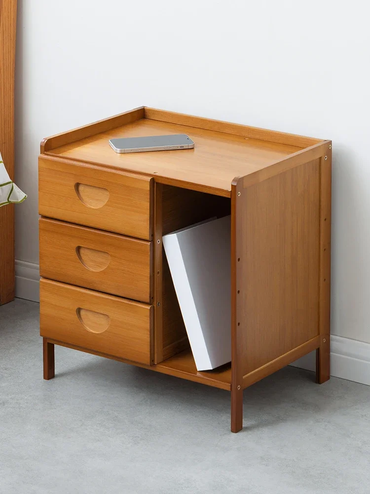 

Bedside cabinet minimalist modern mini storage rack solid wood light luxury bedroom bedside simple storage