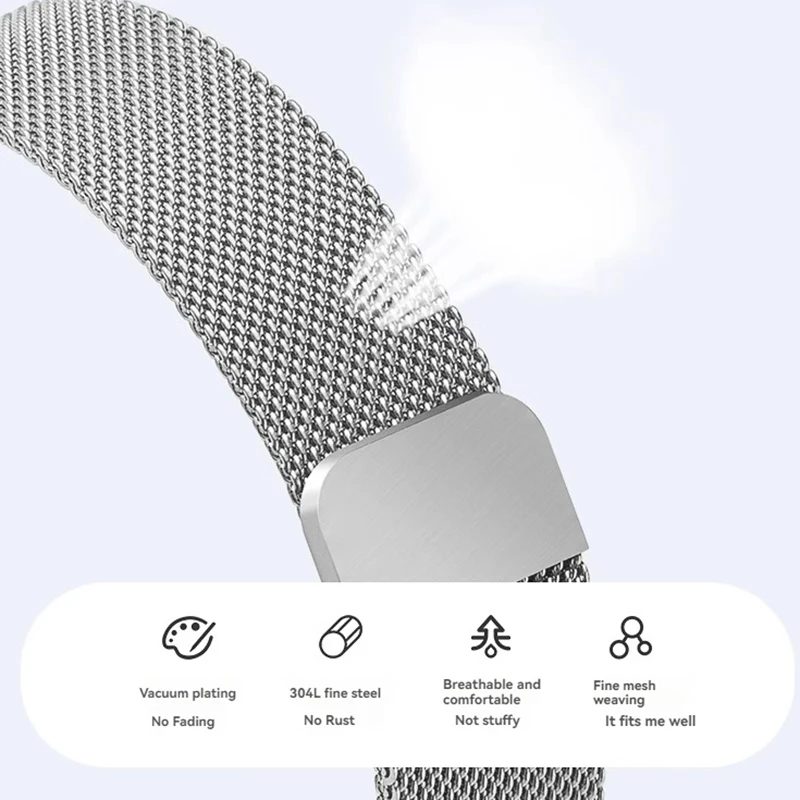 Enhanced Milanese Magnetic Steel Strap - Sleek Metal Watch Band in Various Sizes