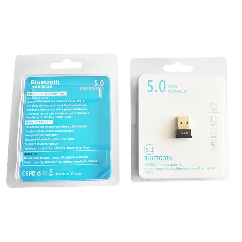 USB Bluetooth Adapter 5.0 Computer Wireless Bluetooth 5.0 Audio Receiver Transmitter Win8/10/11 Driver-free