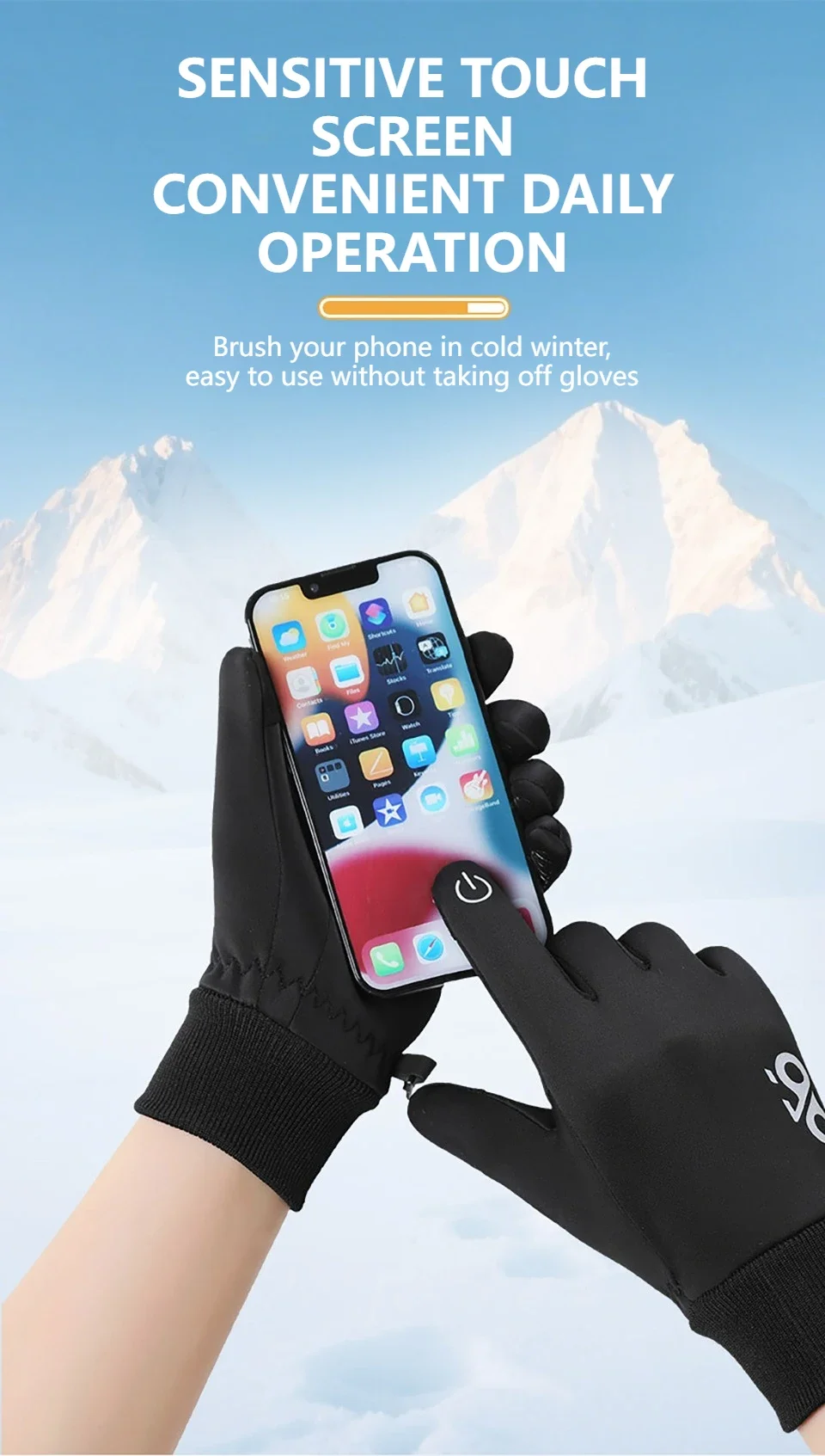Kinder Winterhandschuhe Jungen Mädchen Touchscreen Anti-Rutsch Weiche Warme Handschuhe Radfahren Laufen Sport Outdoor Thermofleece – Detail 7