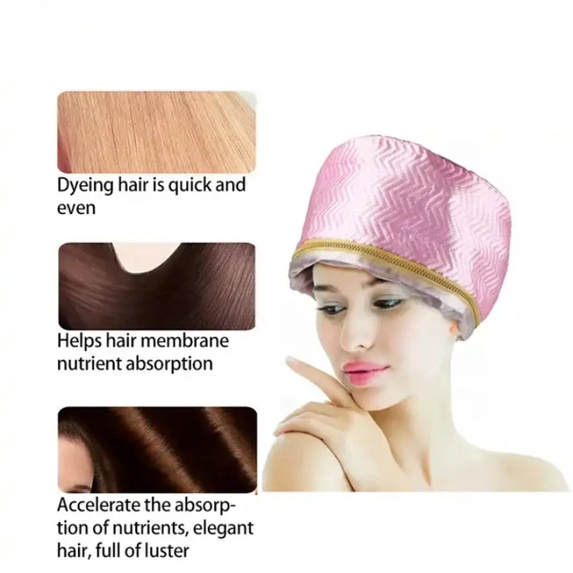 Bonnet Chauffant pour Soins Capillaires, Capuchon de Sèche-Cheveux