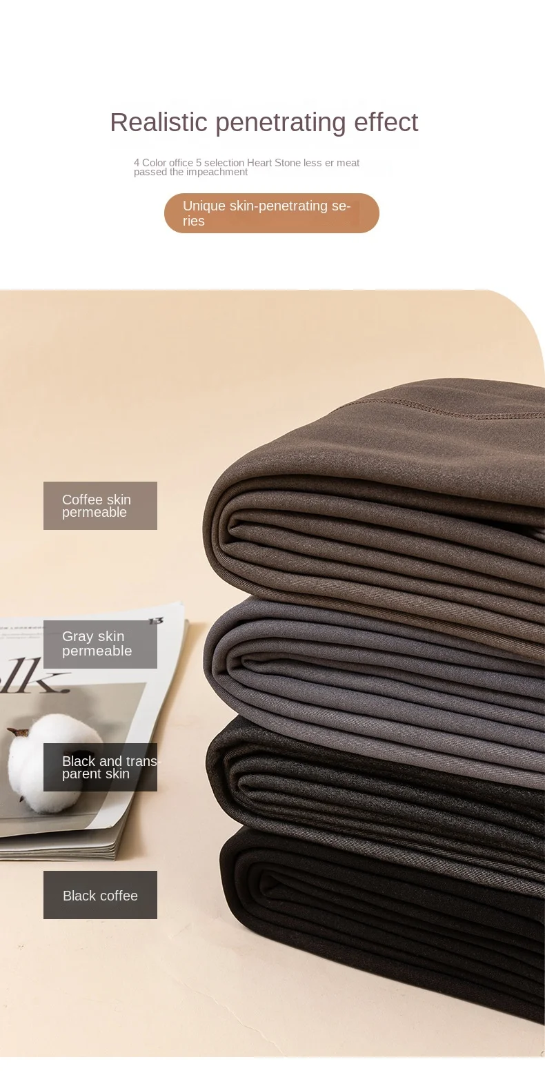 Collant sexy da donna Collant da donna Calze termiche finte traslucide Leggings invernali caldi Mutandine in pile_voghion.com