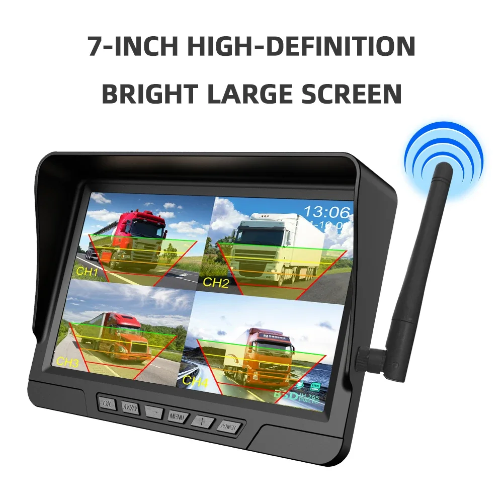 AHD Wireless DVR Car Monitor Display Vehicle Auto Screen Rear View Truck Monitors Reverse Back up Recorder Wifi Camera