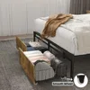 King Size Bed Frame with Drawers, Metal Platform Bed with Uphosltered Headboard and Charging Station, No Box Spring Needed 3