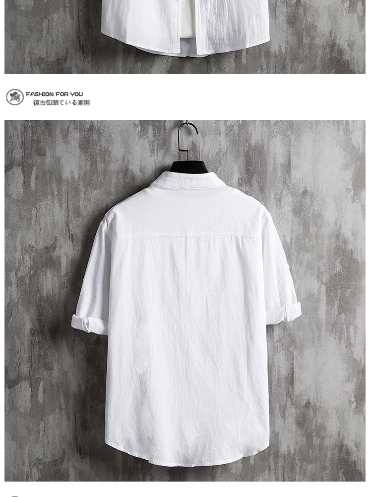 Hemden herren shirts for men eintracht frankfurt Männer Casual Bluse Baumwolle Leinen Hemd Lose Tops Langarm T-shirt Frühling Sommer Dünne Beiläufige Handsome männer shirts – Detail 7