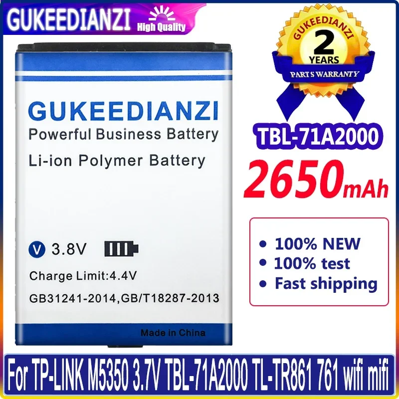 2650Mah Tbl-71A2000 Per Tp-Link Tl-Tr861 2000L Tl-Tr761 M5250 M5350 M7000 M7200 M7300 4G Lte Router Modem Batteria