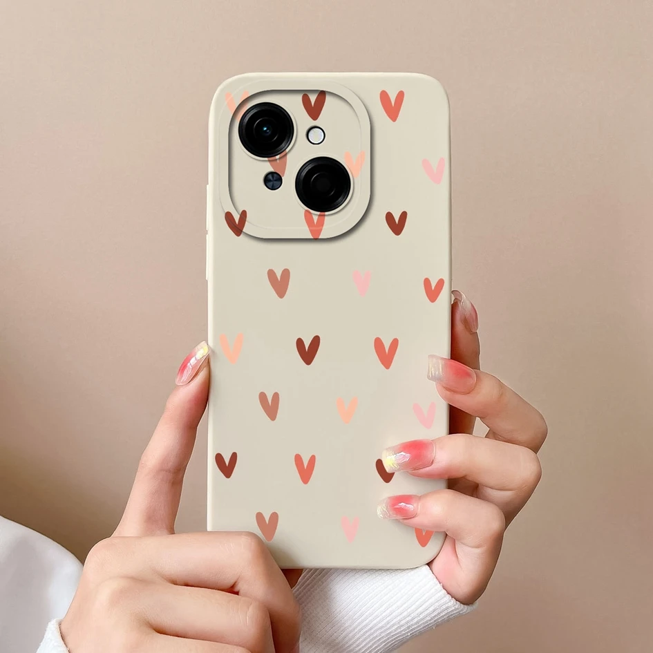 Fashion Sweet Girl Liquid Silicone Shockproof Phone Case, 6.67 inches
