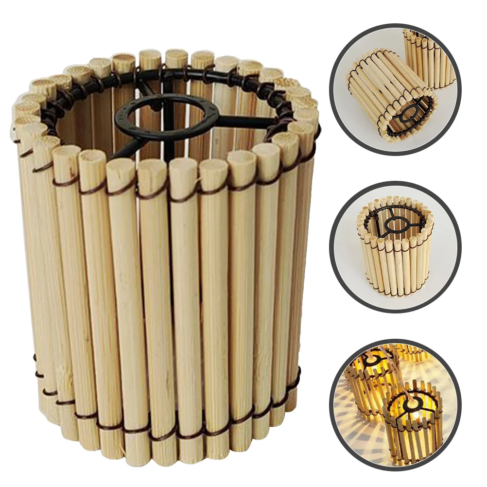 

Small Bamboo Lamp Shade Vintage Lampshade Pendant Light Decorative Light Accessory
