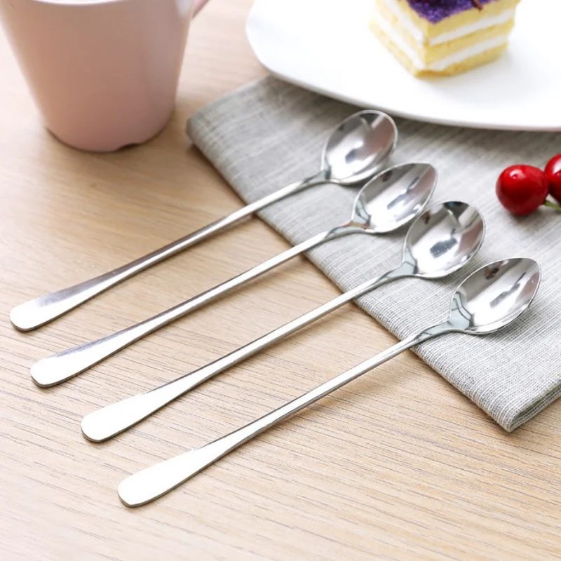 Tea Spoon Tea Coffee Soup Spoon For Eating Mixing Stirring Long Handle Teaspoon Cocktail Ice Cream Honey Kitchen Cutlery