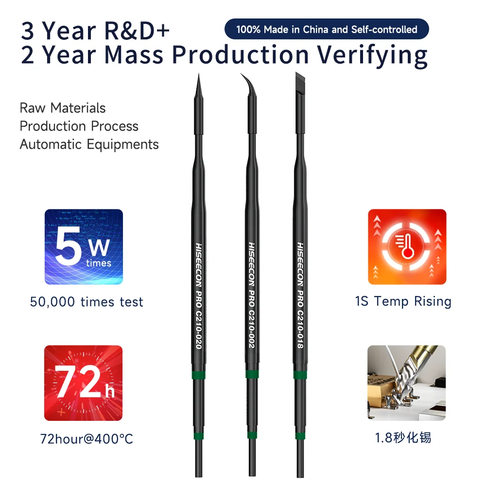 Soldering Iron Tips HISEECON C210 Soldering Iron Tips Series Compatible With JBC AIXUN GVM YIHUA SUNSHINE For Motherboards Electronic Welding