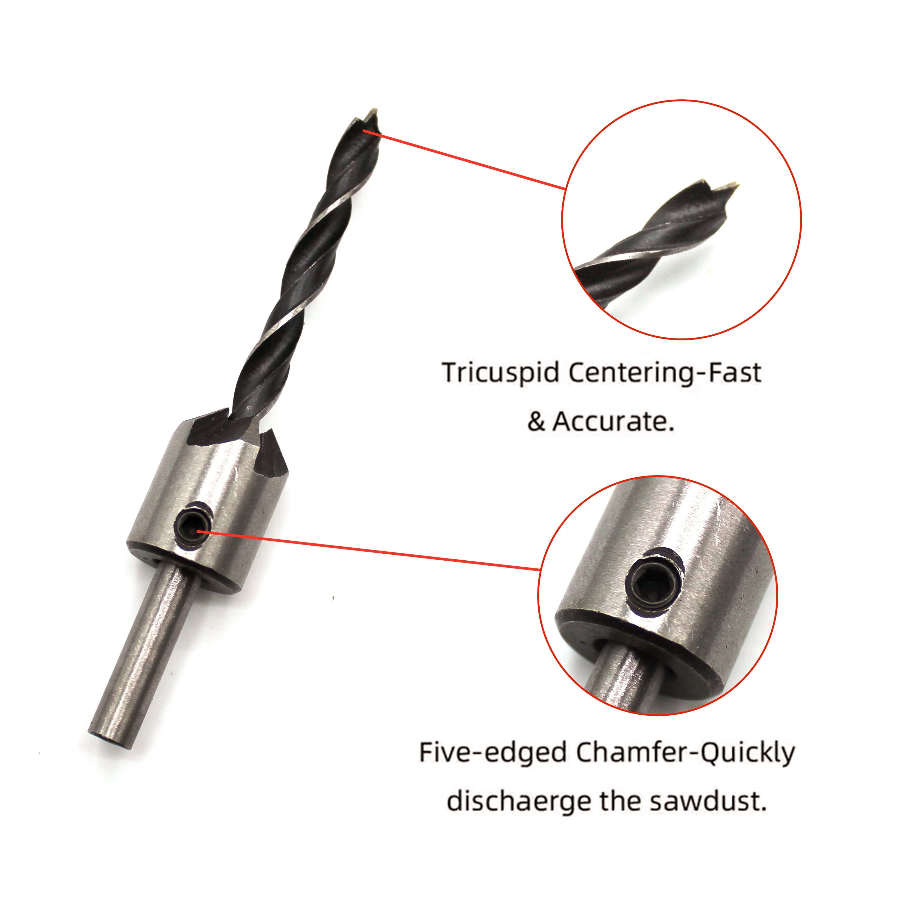 4pc Woodworking Counterbore Drill Bit Set