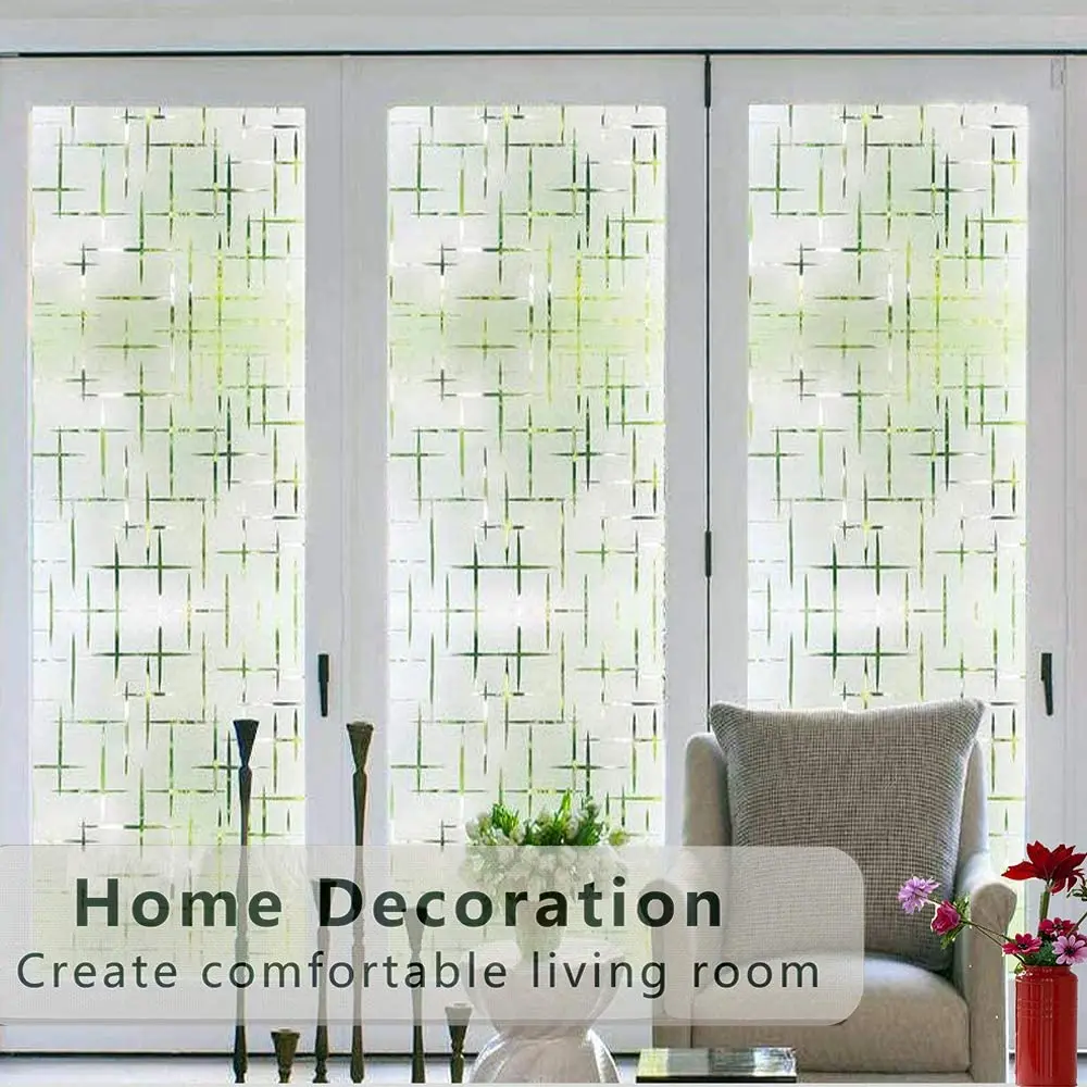 Window Privacy Film,Window Film,Window Sticker,Frosted Non-Adhesive Static-Cling Privacy Decorative Window Film for Home