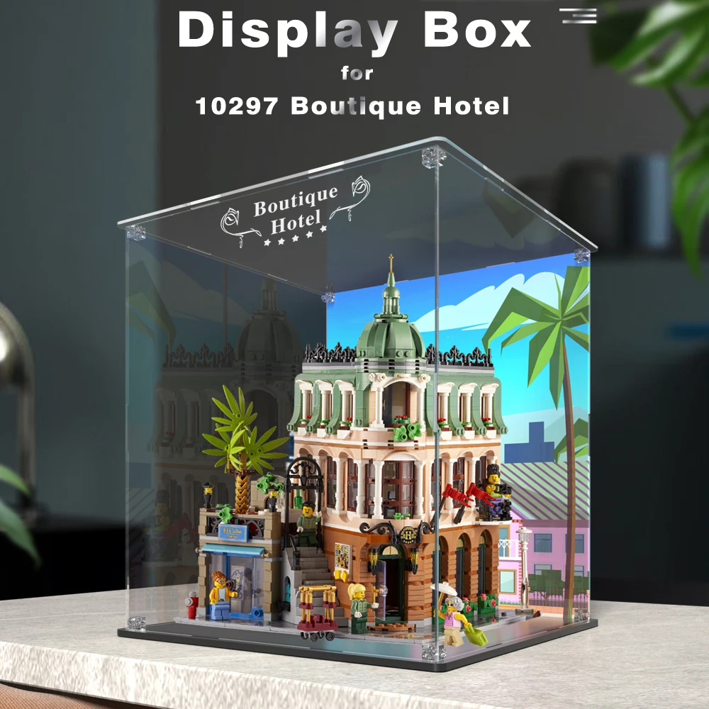 

Acrylic Display Box for Lego 10297 Boutique Hotel Dustproof Clear Display Case (Toy Bricks Set not Included）