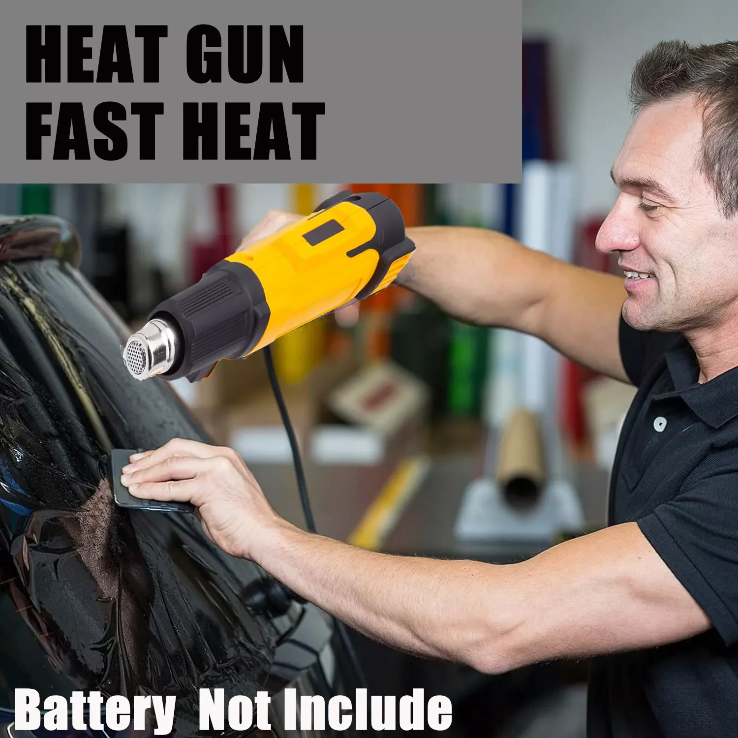 Cordless Heat Gun for Dewalt 20V DCB200 Battery for makita BL1830 Battery With 3 Nozzles Industrial Shrink Wrapping Hot Air Gun 3