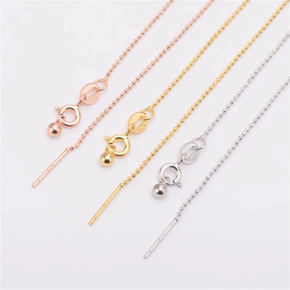 

DIY Pearl Accessories with Needle Bead Chain S925 Sterling Silver Necklace Adjustment Necklace 45cm Roadway Style Chain S011