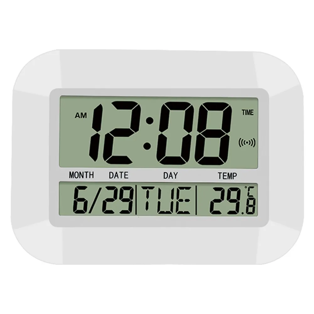 Battery Operated Clock White Multifunctional Wall Clock Led Digital ...