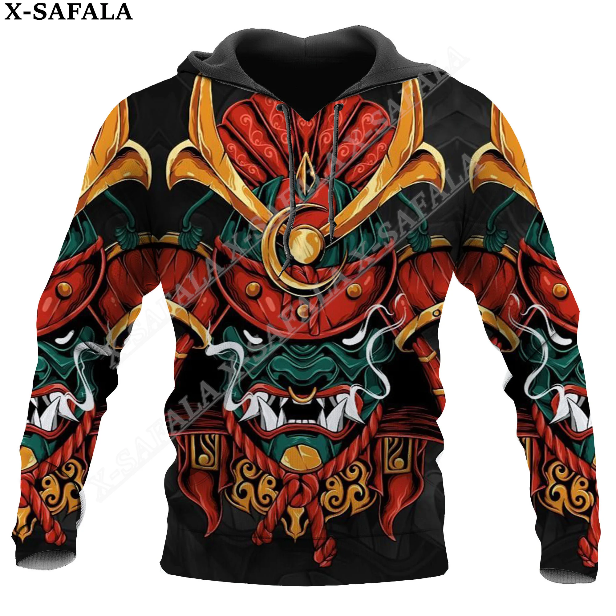 

Japanese Samurai Oni Mask Warrior 3D Print Zipper Hoodie Man Female Pullover Sweatshirt Hooded Jacket Jersey Coat Tracksuits-2