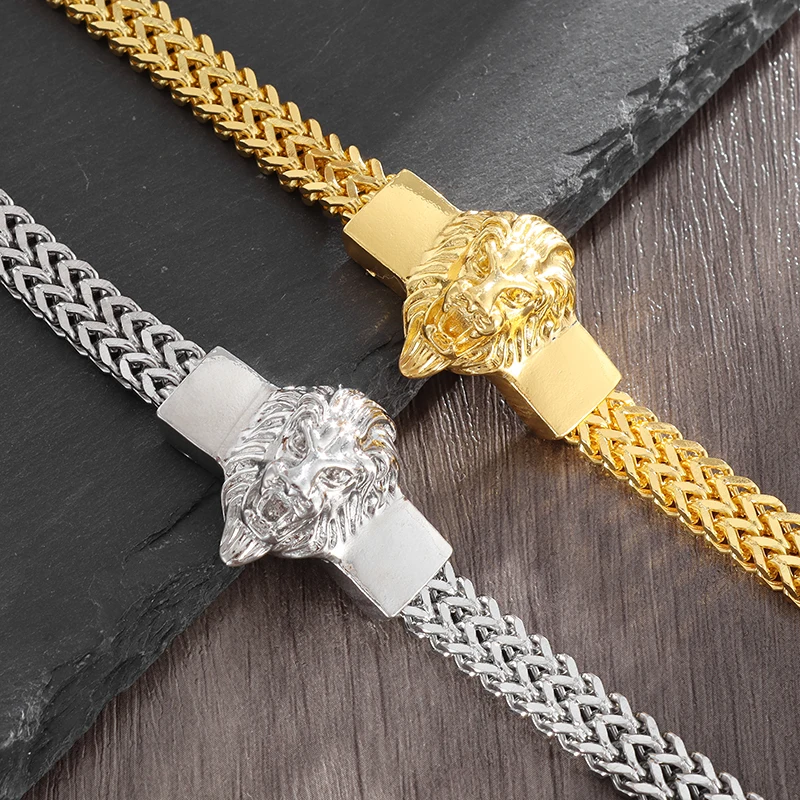 New Stainless Steel Fashion Prepotente Testa Di Leone Braccialetto Da Uomo Fascino Personalità Cool Moto Rock Rider Gioielli Regalo