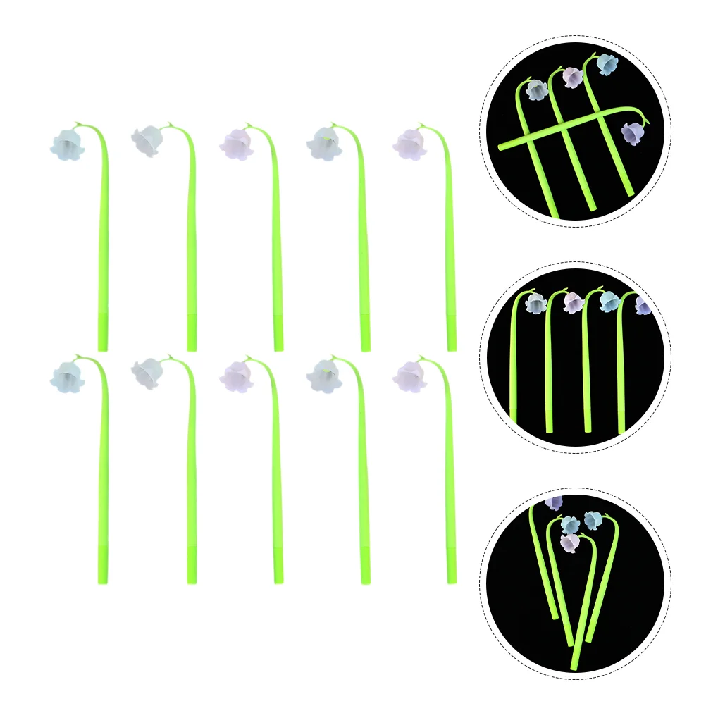

Flower Gel Pens Lily The Valley Pen Creative Simulation Flowers Gel Ink Pen Silicone Ballpoint Pen Home Office