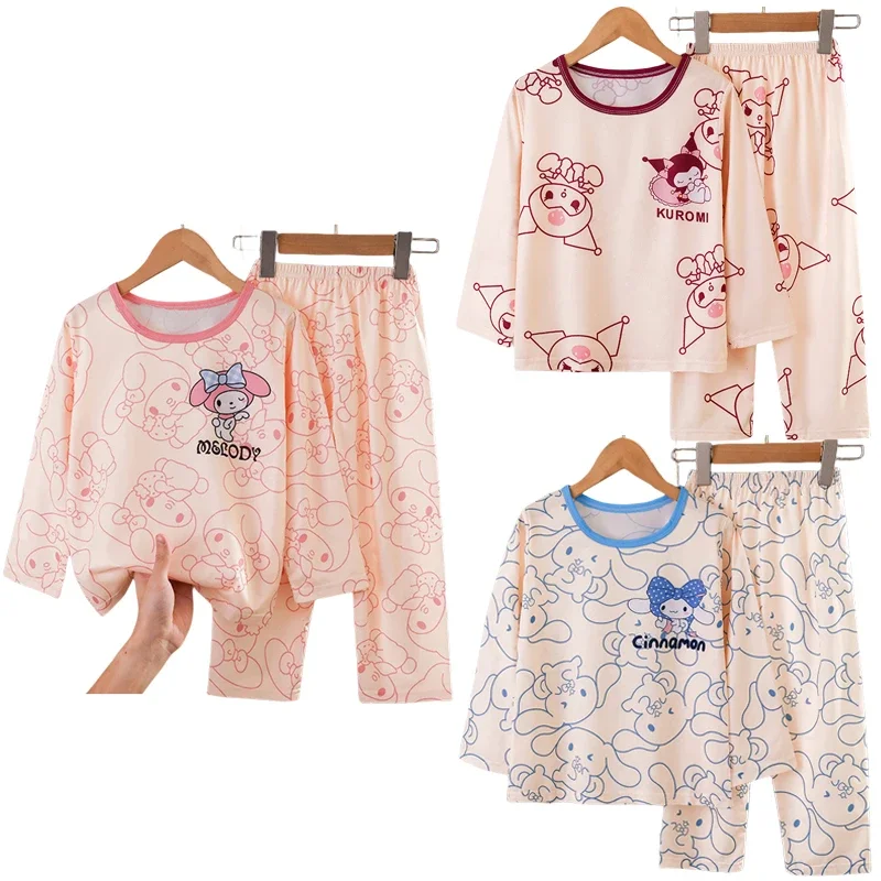 

Sanrios Cinnamoroll My Melody Kuromi HelloKittys Pochacco Anime Cartoon Children Boys Girls Spring Autumn Home Clothing Pajamas