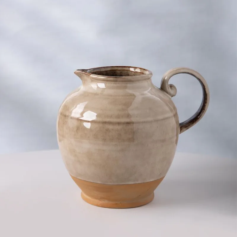 Le Meng, wabi sand wind kettle vase retro kiln change art ornament characteristic hotel homestay decoration flower utensils 5