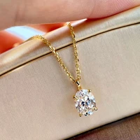 Huretailers-Collier pendentif en or de forme narsimple pour dames, bijoux de fiançailles, mode polyvalente, contre-indiqué, accessoires de documents en or pour mariage 2