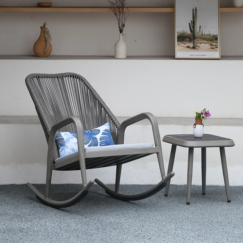 

Rocker chair, lounge chair, family balcony, minimalist rattan chair, lazy person, leisurely rattan woven leisure chair, modern