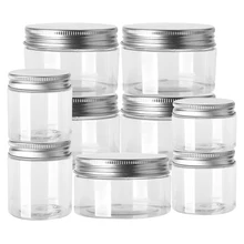 

30-150ml Cosmetic Empty Sample Container PET Food Storage Jar Bottle Multi-Use Clear Plastic Storage Containers Jars Pots Box