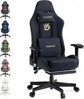 Dowinx Gaming Chair with Massage Lumbar Support, Suede Fabric Ergonomic Computer Chair with Footrest for Adults 1