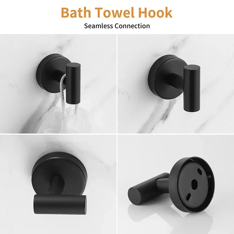 wall mount matte preto conjunto de hardware 01