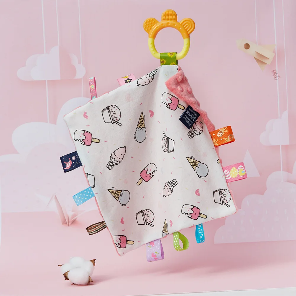 Baby Cotton Comforter Blanket Soft Newborn Peas Label Soothing Towel Cute Kids Sleep Toy Soothe Appease Towel Bibs Saliva Towel 4
