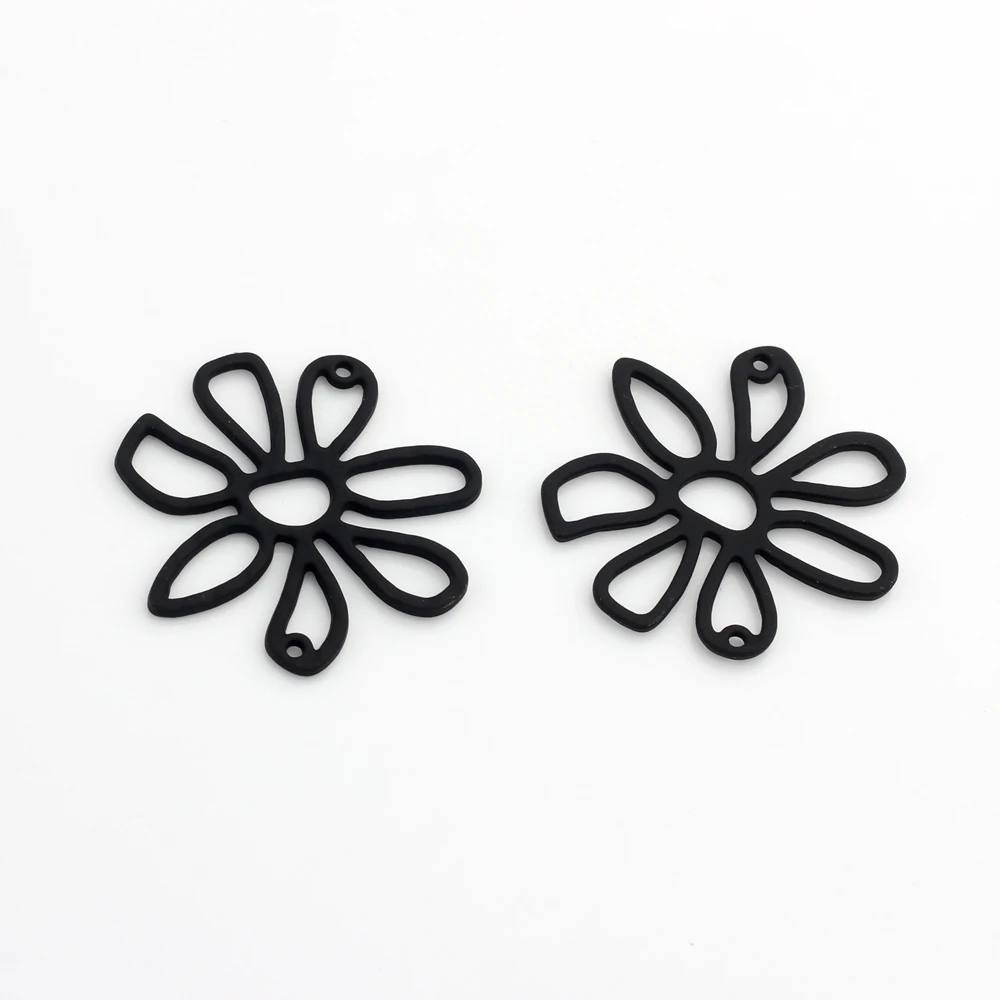 Zink-legierung Farbe Spray Farbe Hohl Blumen Charms Stecker 6 teile/los Für DIY Ohrringe Schmuck Machen Zubehör – Detail 4