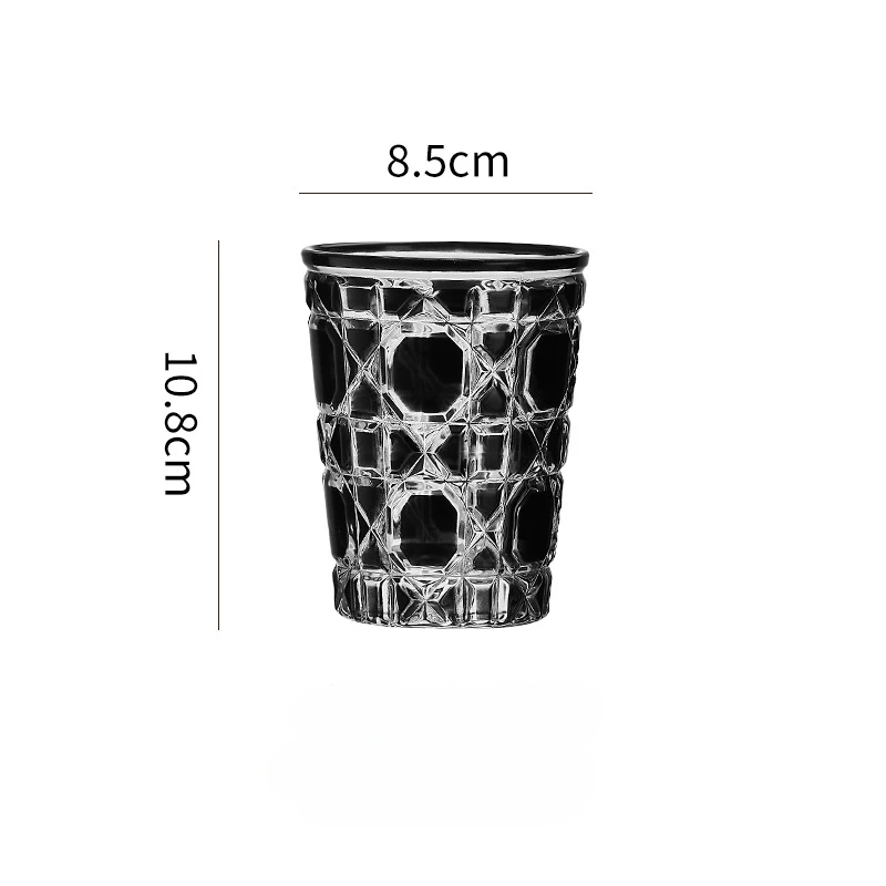 1pc 320ml Hand Engraved Diamond Patterns Drinking Glasses Whiskey Glass Colorful Glass Bathroom Tumblers Luxury Cups and Mugs