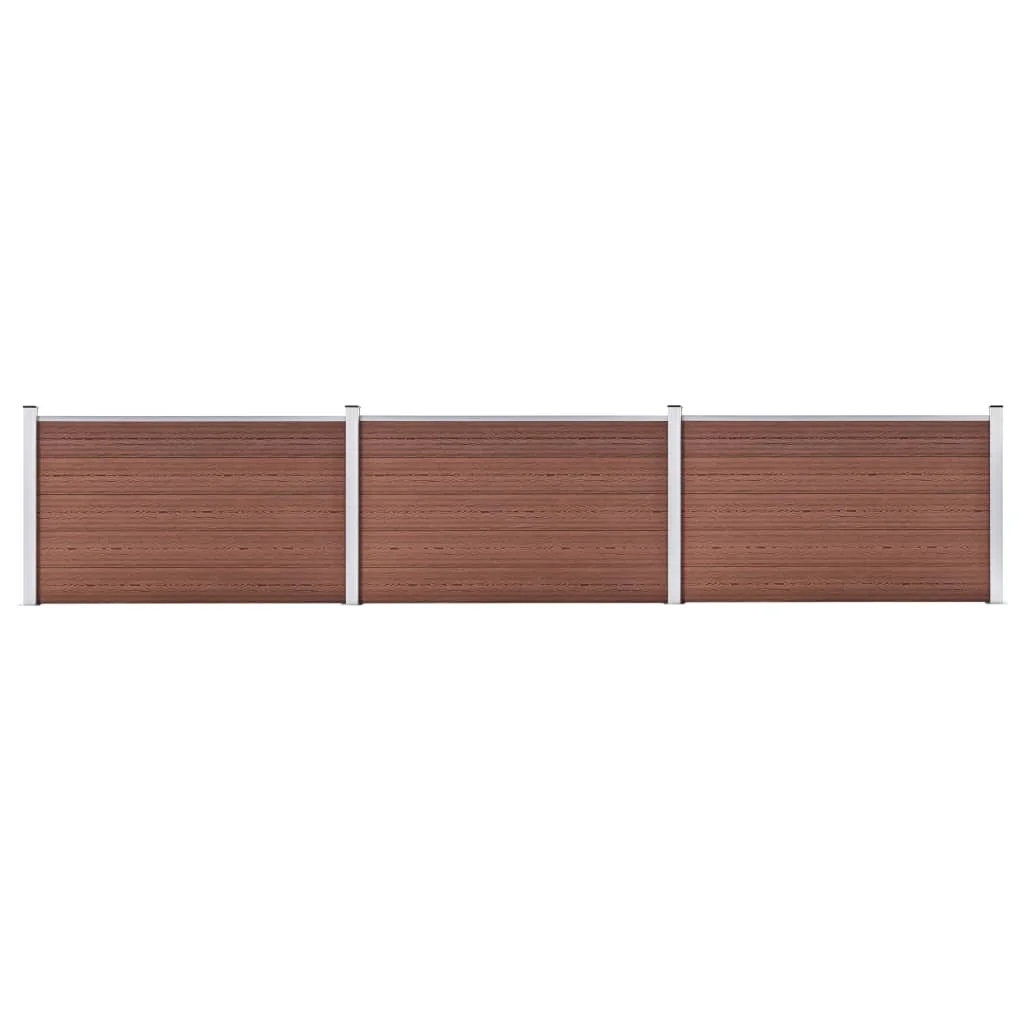 Recinzione Da Giardino Wpc 526X106 Cm Pannello Di Recinzione Da Giardino Marrone Recinzione Decorativa Antiruggine Per Animali Per Cortile Esterno Sca