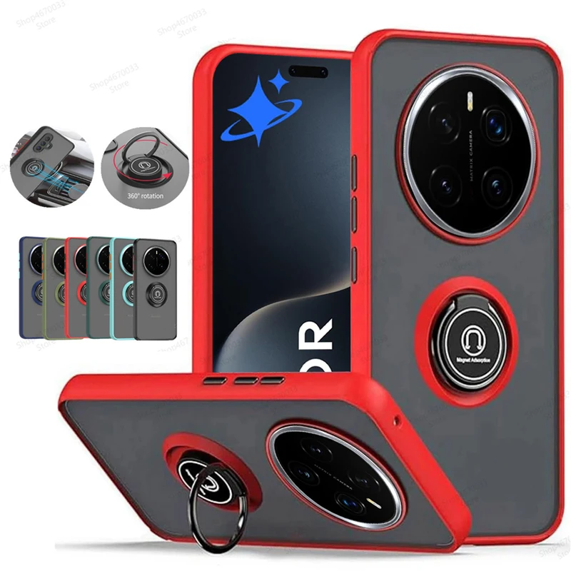 Enhanced Magnetic Phone Case with Shockproof Ring Holder