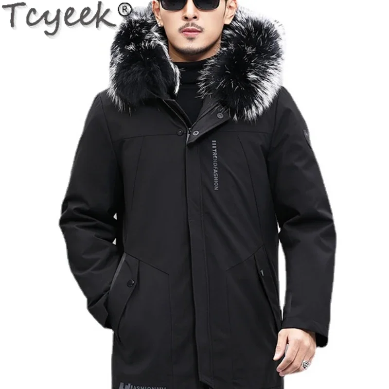 

Tcyeek Winter Jacket Men Clothes Men’s Parkas Male Mink Fur Inner Gall Fur One Outerwear Raccoon Fur Collar Fur Coat Chaqueta