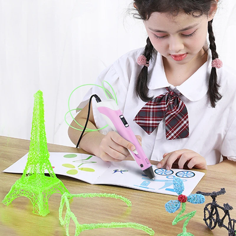Handwork 3D Printing Pen DIY Drawing Pen PLA Filament For Kids Children Power Adapter 3d printing pen