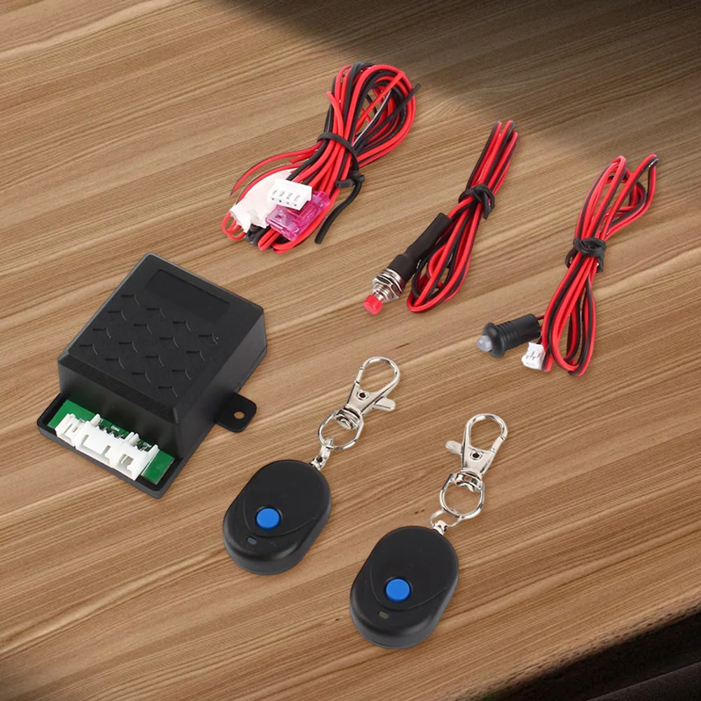 Car Anti Theft System Universal Auto Unlock Immobilizer Device 12V Car Circuit Cut Off Device with 2 Remote Controller