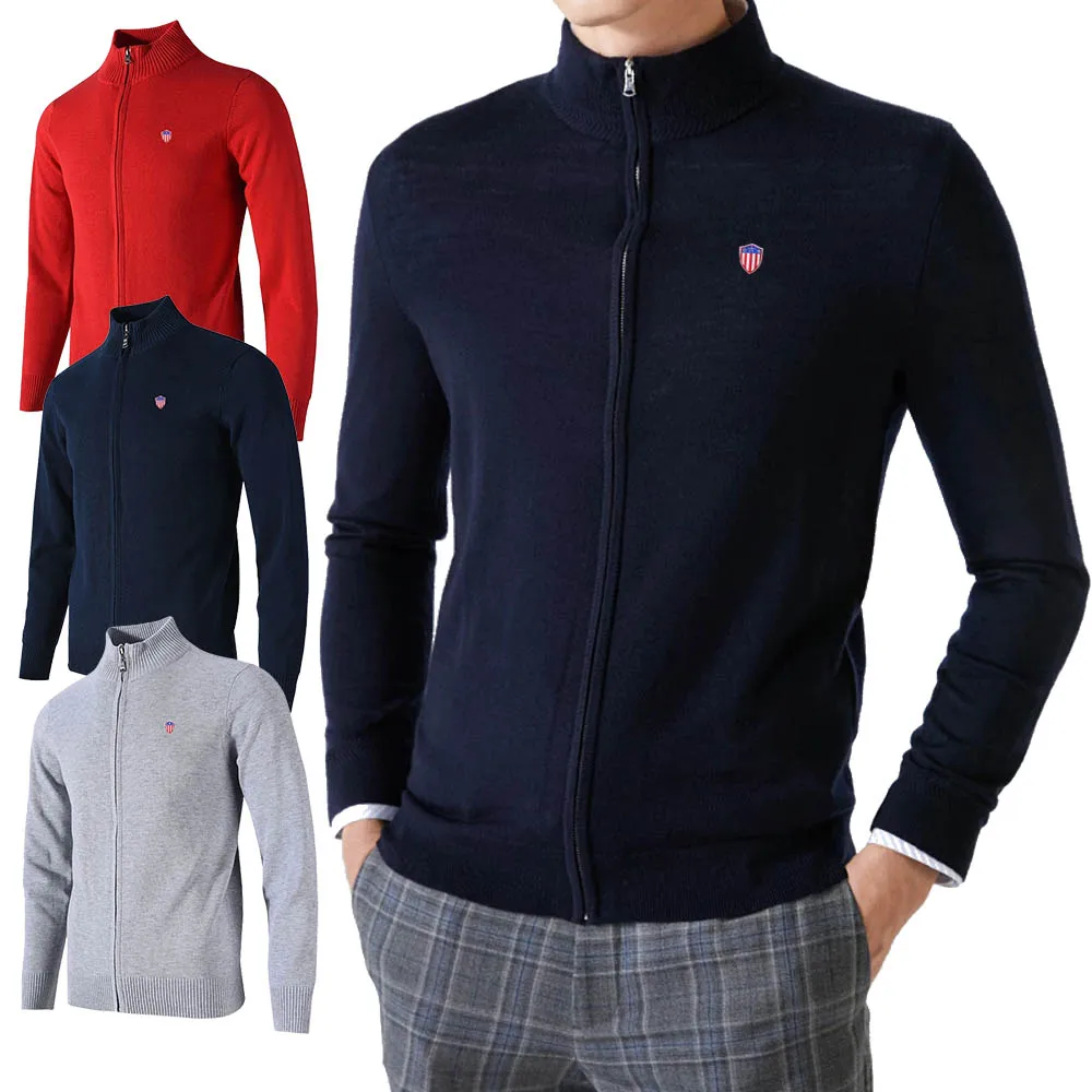 

High Quality 100% Cotton Autumn And Winter Men's Sweater Casual Knitted Overcoat Thick Coats Fashion Male Top