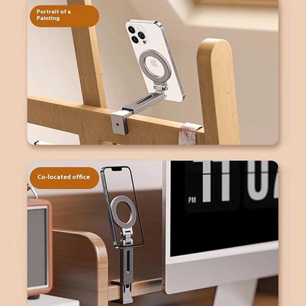 Foldable Universal Magnetic Phone Holder Travel Essentials Flexible Rotation Hands-Free Airplane Phone Mount Phone Accessories