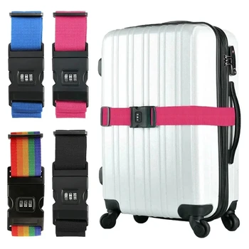 One word adjustable suitcase combination lock bundled luggage strap Travel trolley case bundled luggage strap 1