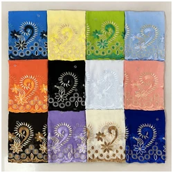 Wholesale 6/12  Pieces African Women Scarfs Big Circle Design Big Embrodiery Cotton Big Size Muslim Scarf for Shawls Pashmina
