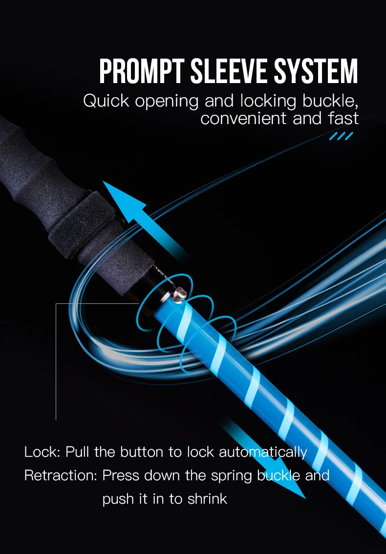 AONIJIE E4202 Lightweight Folding Collapsible Quick Lock Cross-country Trekking Pole Aluminium Alloy Walking Stick Hiking Trail 3