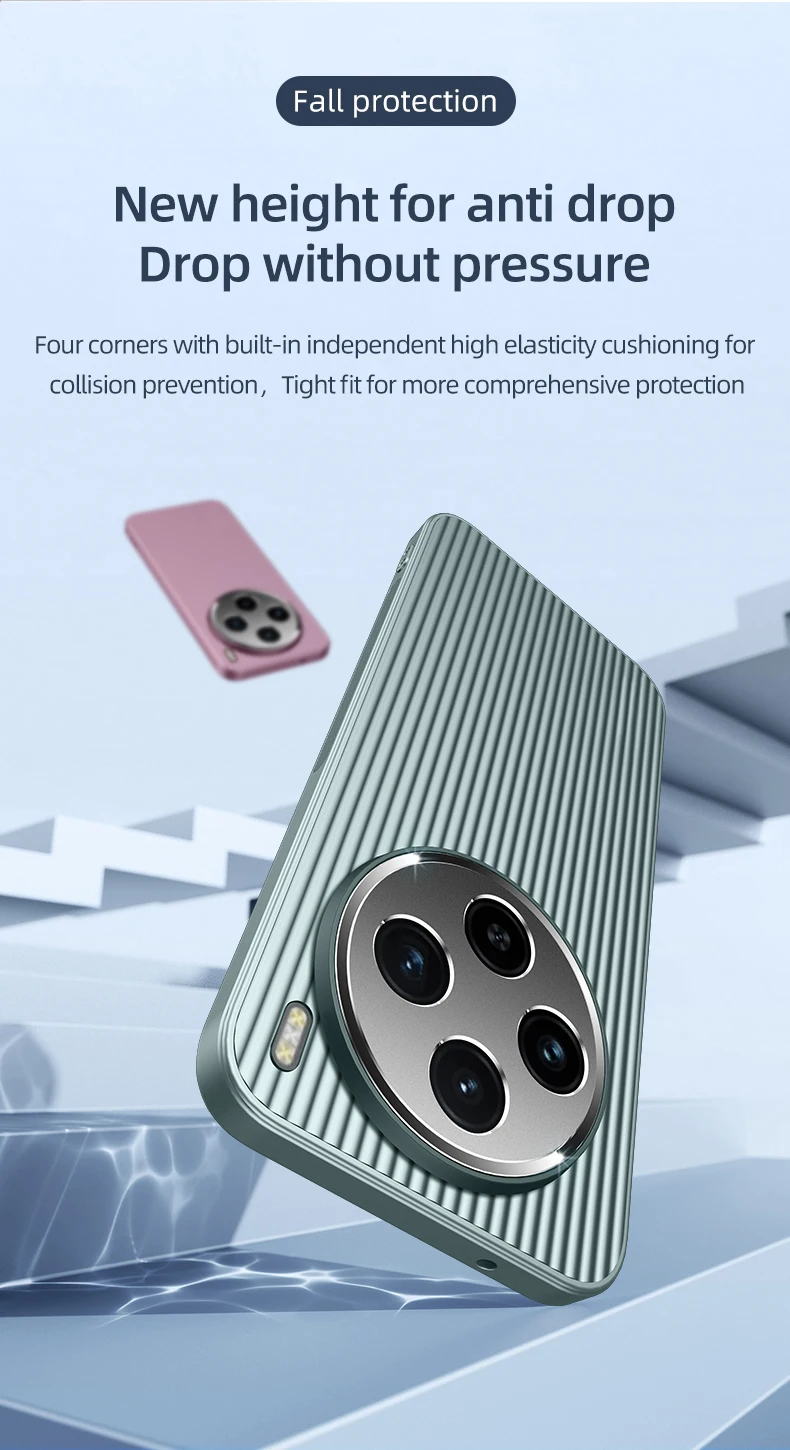 Coque de téléphone Oppo Find X7 X6 Reno 11 10 Pro Ultra 3D Stripe Metal Cover Protect Camera Matte Soft Shell Antifall NonSlip Funda_voghion.com