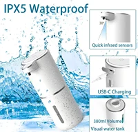 Automatic Liquid/Foma Soap Dispenser, Touchless Electric Dispenser, USB Rechargeable with Infrared Sensor for Bathroom,Kitchen 2